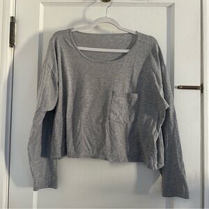 American Apparel vintage Gray Long Sleeve Cropped Tee